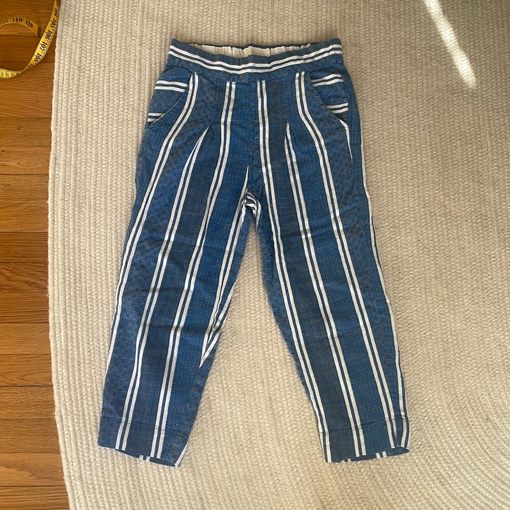Ace & Jig Blue and White Striped Cropped Pants
